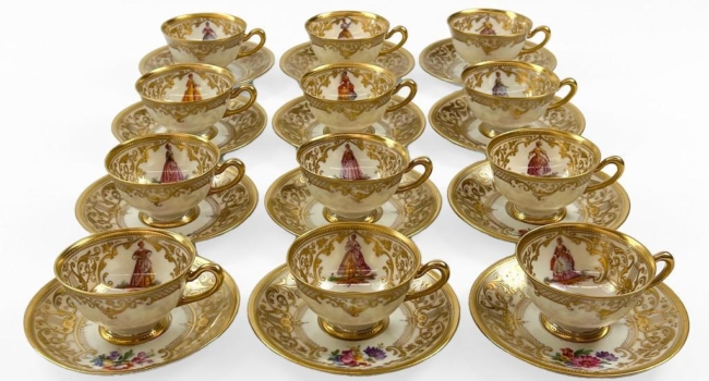 european antique dresden saxxony teacups and saucers