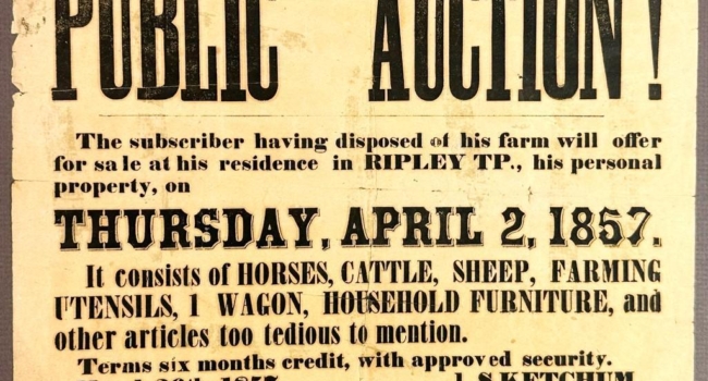 public auction antique flyer