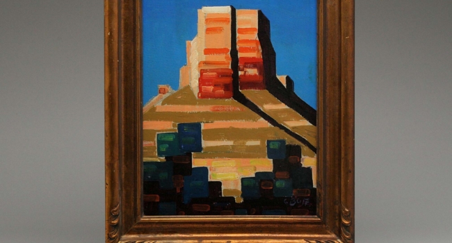 conrad buff oil on canvas mesa from estate sale