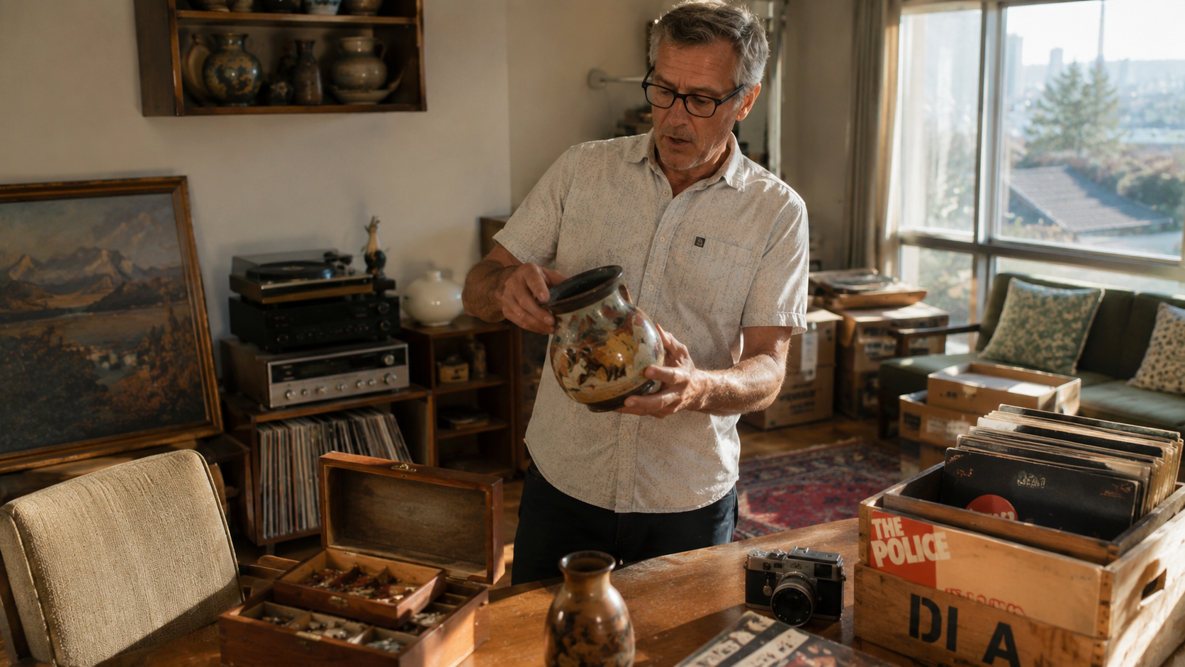 Homeowner discovering valuable antiques in Los Angeles home